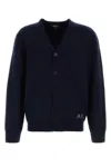 Apc A.p.c. Navy Blue Wool Cardigan In Blue