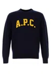 Apc A. P.c. Virgin Wool Logo Sweater In Blue