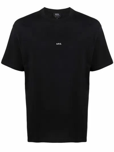 Apc Kyle Logo Organic Cotton T-shirt In Black