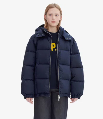Apc Kyle Puffer Jacket (w) Xs Dark Navy Blue