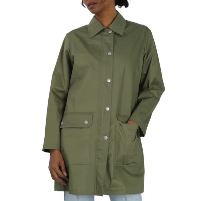 Apc A.p.c. Ladies Khaki Brigitte Mac Straight-cut Jacket In Green