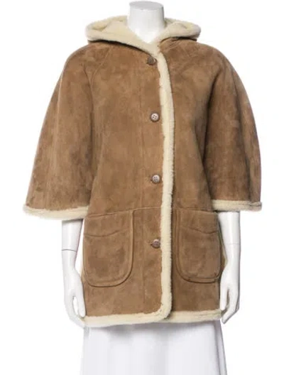 Pre-owned A.p.c. Lambskin Coat In Brown