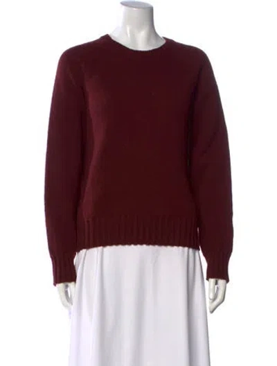 Pre-owned A.p.c. Lambswool Crew Neck Sweater In Burgundy