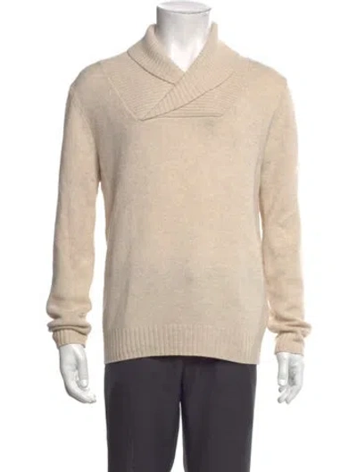 Pre-owned A.p.c. Lambswool V-neck Pullover In Neutral