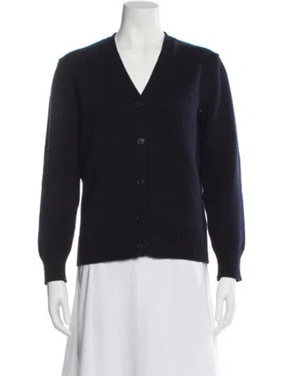 Pre-owned Apc Lambswool V-neck Sweater In Blue