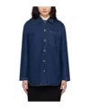 Apc Lapel Long-sleeved Denim Coat In Blue