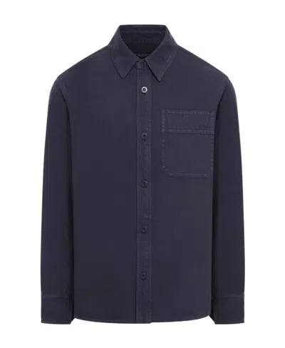 Apc Lapel Long-sleeved Shirt In Black