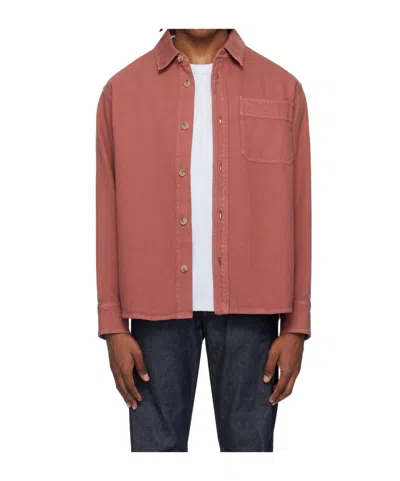 Apc Lapel Long-sleeved Shirt In Brown