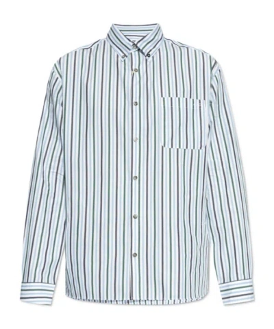 Apc A.p.c. Striped "mateo" Shirt In Blue