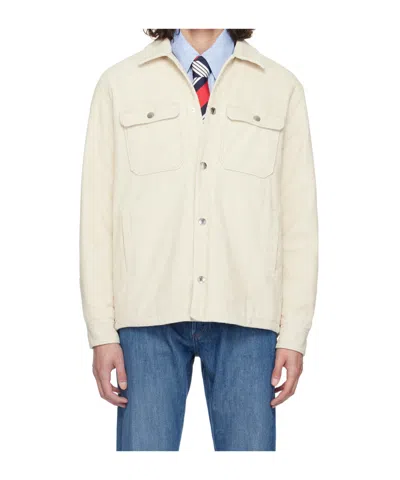 Apc Lapel Snap Casual Jacket In White