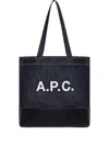 Apc Large Axel Denim Logo Tote Bag In Blue