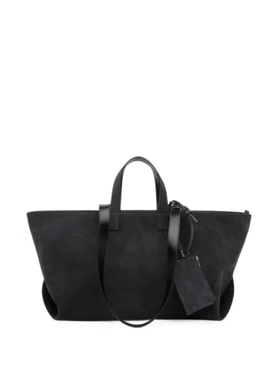 A.p.c. Large Le Drummer Suede Tote Bag In Gray