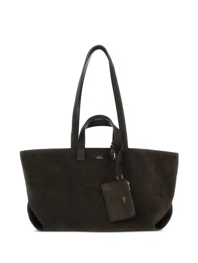 Apc Large Le Drummer Zip Pouch Tote Bag In Brown