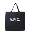 APC LARGE 'SHOPPING AXEL' NAVY DENIM BAG