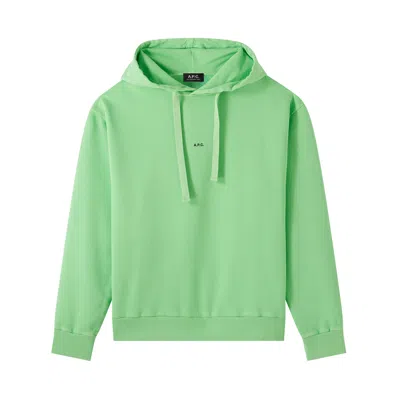 Apc Larry Fluo Hoodie In Green