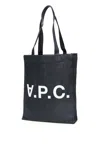 Apc Denim Logo Tote Bag In Indigo (blue)