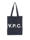 Apc A.p.c. Laure Denim Tote Bag In Blue