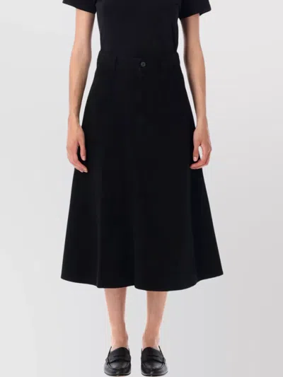 Apc Laurie Flared Cotton Skirt With Large Pockets In Black