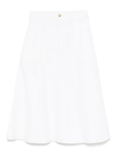 Apc Laurie Organic-cotton Midi Skirt In White