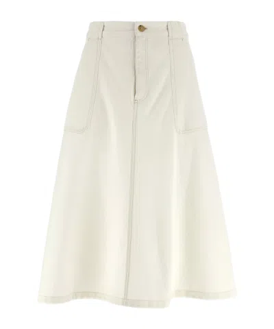 APC A.P.C. LAURIE A-LINE MIDI DENIM SKIRT