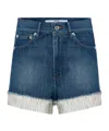 Apc Layered Denim Shorts In Blue