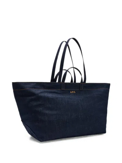 A.p.c. Le Drummer Denim-effect Tote Bag In Blue