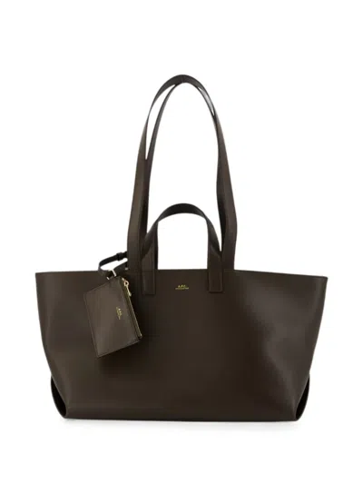 A.p.c. Le Drummer Leather Shoulder Bag In Brown