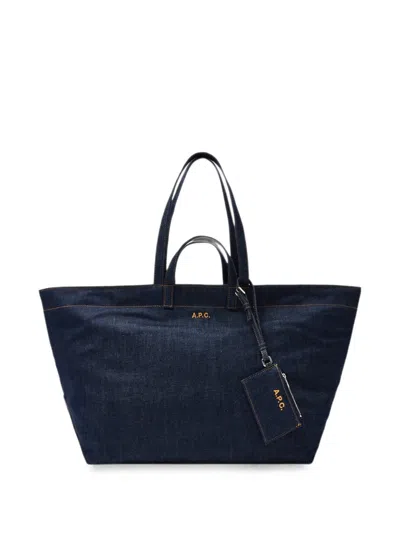 A.p.c. "le Drummer Toile" Bag In Blue