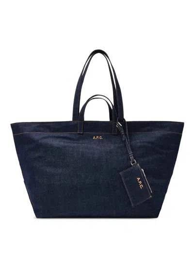 A.p.c. Le Drummer Toile Bag In Blue
