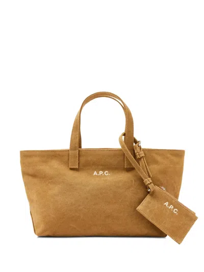 A.p.c. Le Drummer Toile Small Bag In Brown