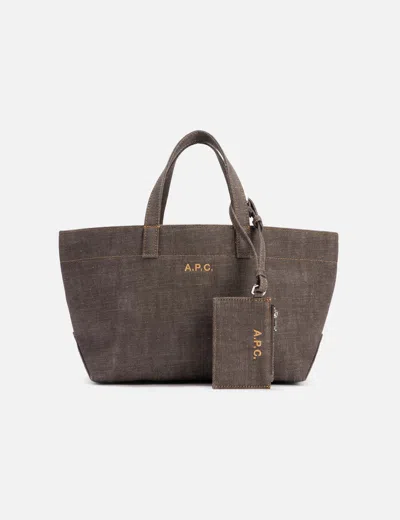 A.p.c. Le Drummer Toile Small Bag In Gray