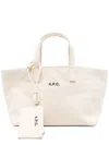 Apc A.p.c. "le Drummer Toile" Small Tote Bag In Neutral