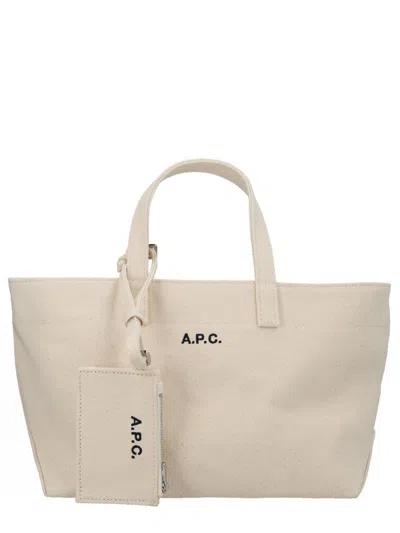 A.p.c. Le Drummer Unbleached Cotton Tote Bag In Neutral