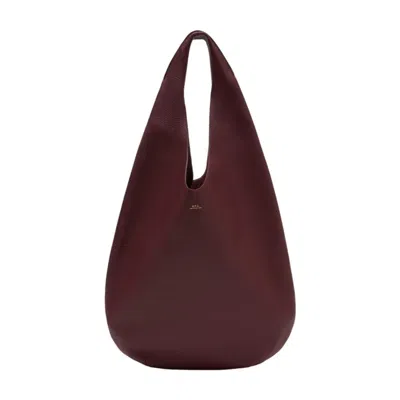 A.p.c. Le Neige Shopper Bag  Leather Red In Brown