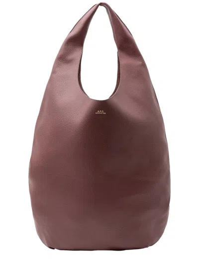 A.p.c. Le Neige Logo Detail Shoulder Bag In Burgundy