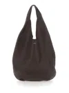 Apc Le Neige Brown Shoulder Bag With Embossed Logo On The Front In Hammered Leather Woman In Brown