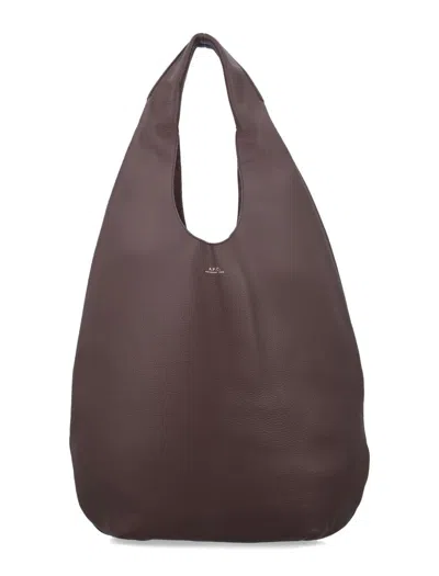 APC A.P.C. LE NEIGE GRAINED LEATHER HANDBAG