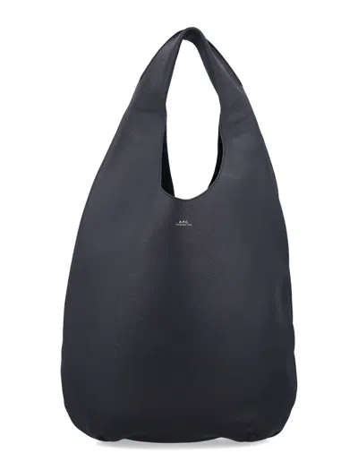 Apc A.p.c. Le Neige Grained Leather Handbag In Black