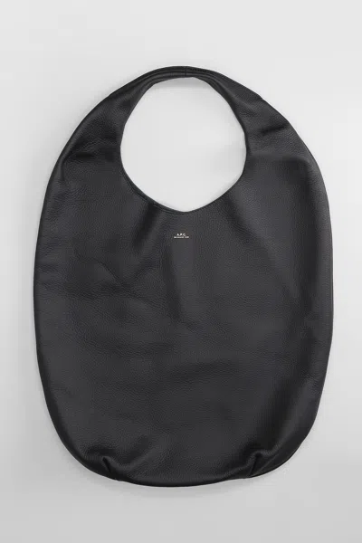 Apc Le Neige Hand Bag In Black Leather