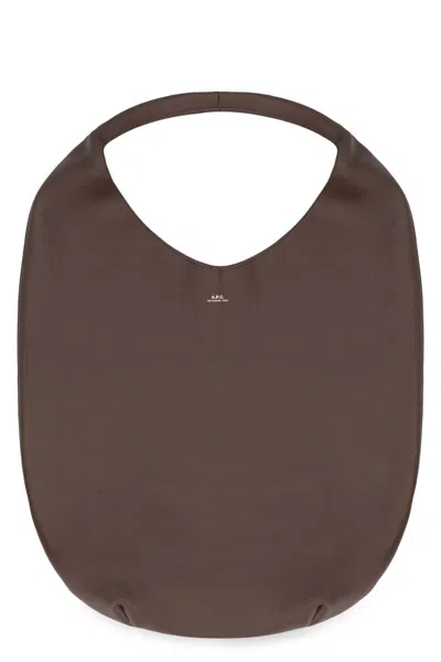 Apc A.p.c. Le Neige Leather Tote In Red