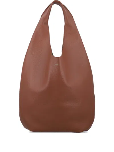 A.P.C. A.P.C. LE NEIGE SHOPPER BAG -  - LEATHER - BROWN