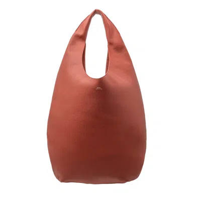 Apc A.p.c. Le Neige Soft-structured Calf Leather Bag In Red