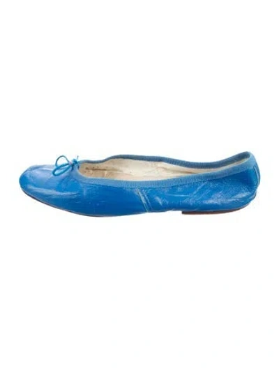 Pre-owned A.p.c. Leather Ballet Flats In Blue