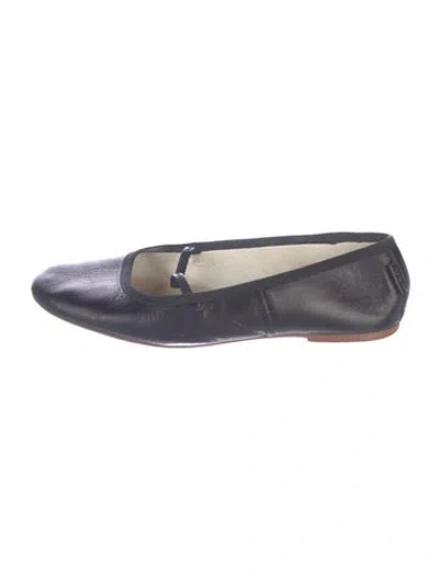Pre-owned A.p.c. Leather Ballet Flats In Blue