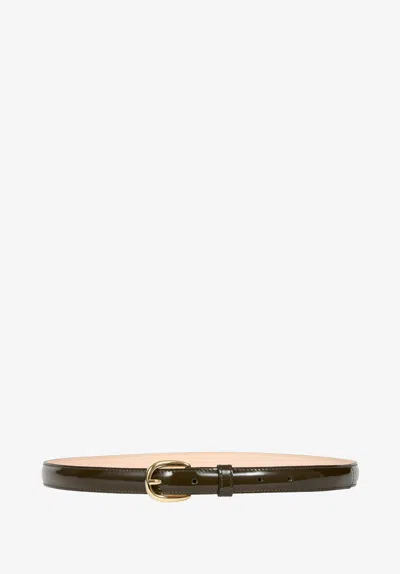 A.p.c. Leather Belt 75 Kbe In Kbe - Earth Green