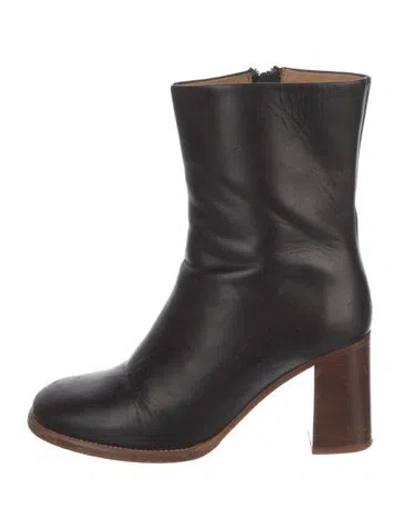 Pre-owned A.p.c. Leather Boots In Black