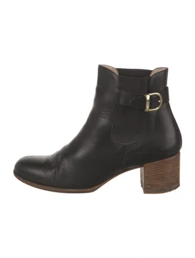 Pre-owned A.p.c. Leather Boots In Black