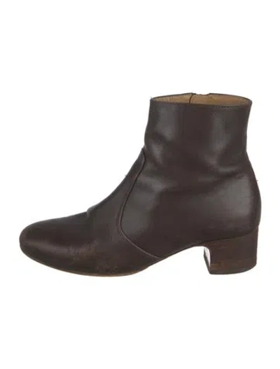 Pre-owned Apc Leather Boots In Brown