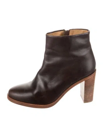 Pre-owned A.p.c. Leather Boots In Brown