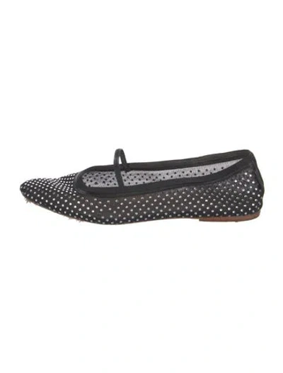 Pre-owned A.p.c. Leather Bow Accents Mary Jane Flats In Black